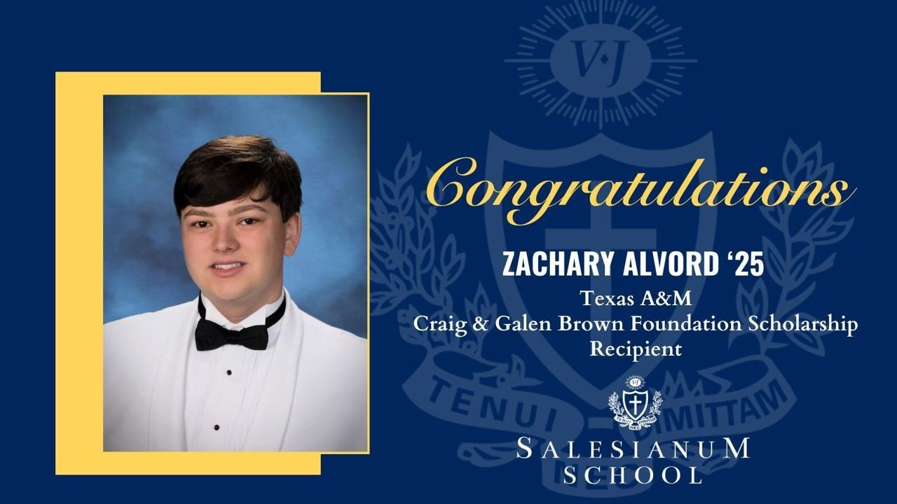 Zachary Alvord ‘26 Given the Craig & Galen Brown Foundation Scholarship from Texas A&M